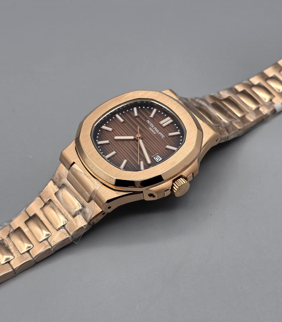 Premium Rose Gold Gradient Brown Dial Luxury Automatic Watch