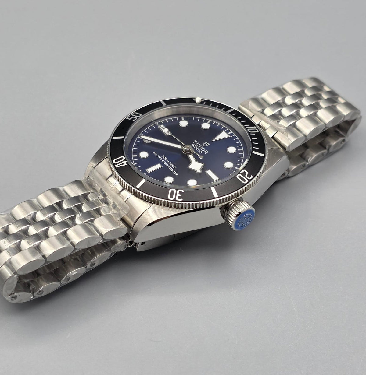 Premium Blue Dial Black Bezel Automatic Stainless Steel Watch