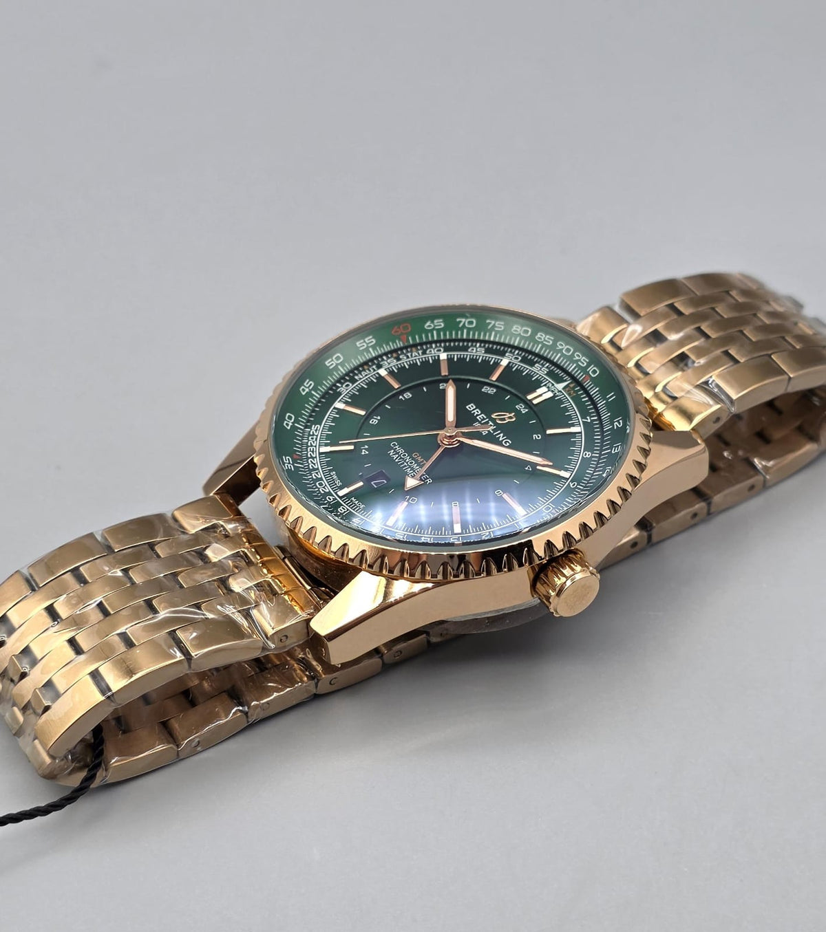 Premium Rose Gold Green Dial Automatic GMT Luxury Watch