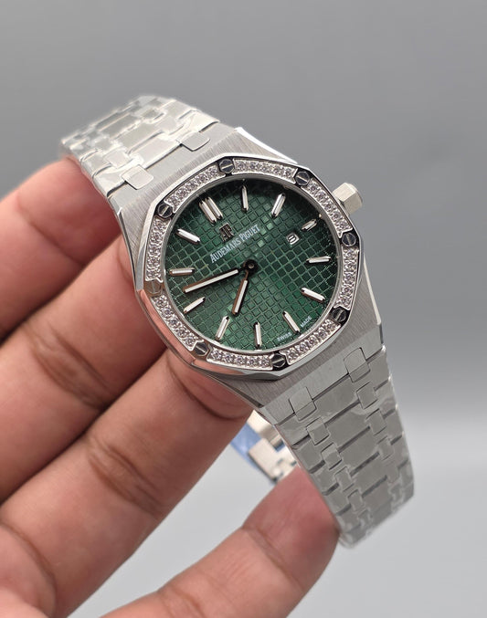 Luxury Ladies Watch – Stainless Steel, Zarcoon Bezel, Quartz Datejust, 34mm
