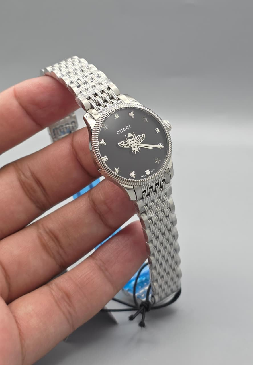 Luxury Ladies Watch – Silver Bee Dial Edition