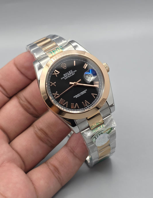 Premium Two-Tone Datejust – Black Roman Dial Luxury Automatic Watch