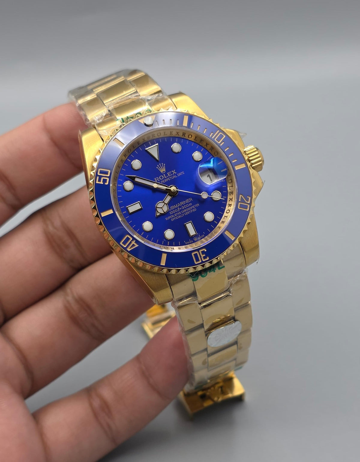 Premium Gold With Blue Dial Automatic Luxury Watch