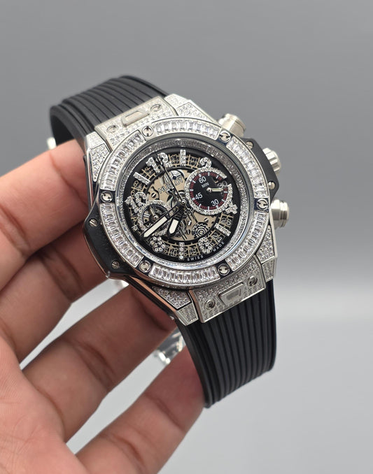 Premium Iced-Out Skeleton Chronograph Watch