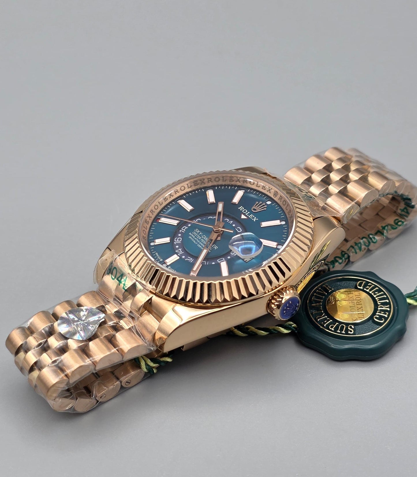 Luxury Blue Dial Dual-Time Watch – Rose Gold Finish