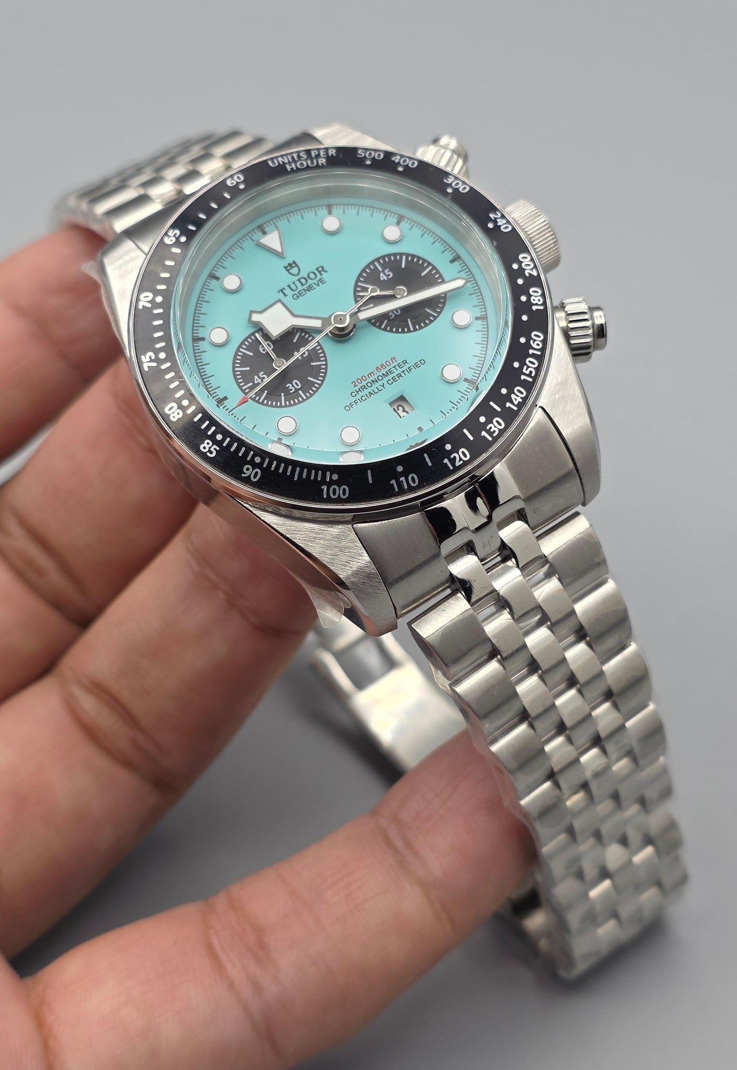 Turquoise Dial Automatic Stainless Steel Watch