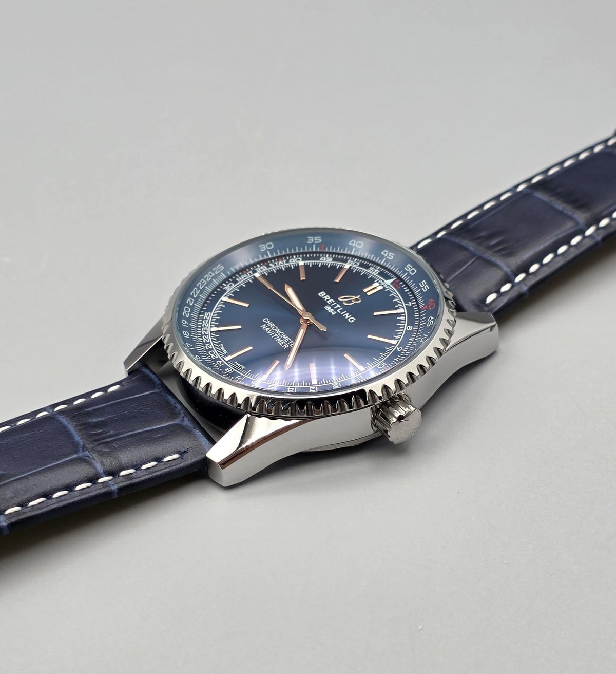 Premium Blue Dial Automatic Luxury Watch – Blue Leather Strap