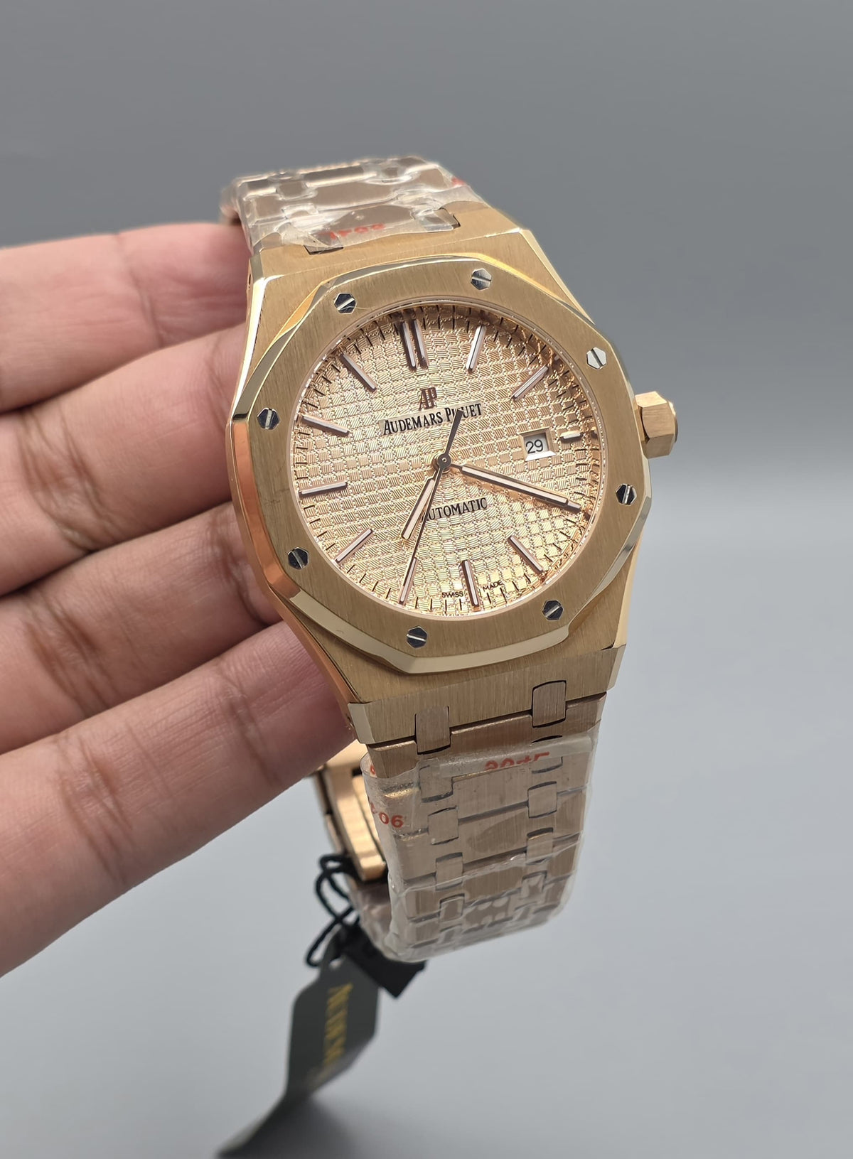 Premium Rose Gold Champagne Tapisserie Luxury Watch