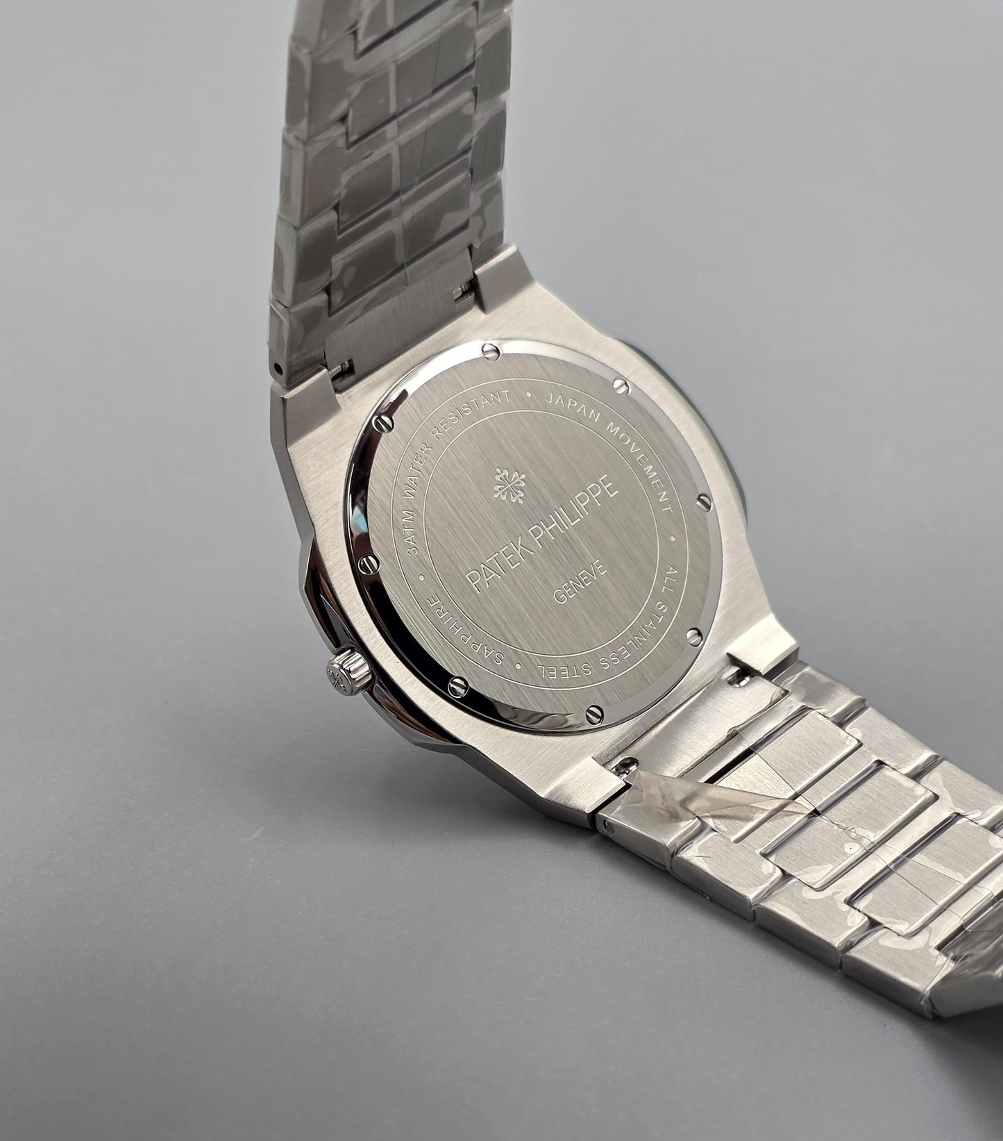 Elegant Black Dial Stainless Steel Watch