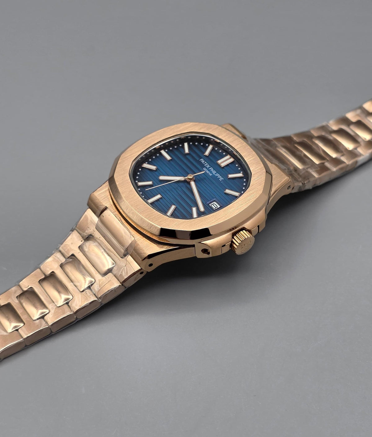 Premium Rose Gold Gradient Blue Dial Luxury Automatic Watch