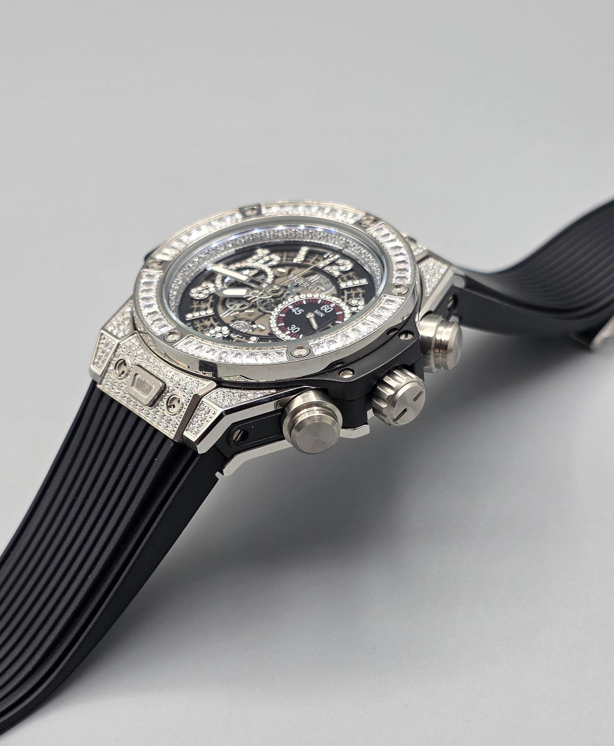 Premium Iced-Out Skeleton Chronograph Watch