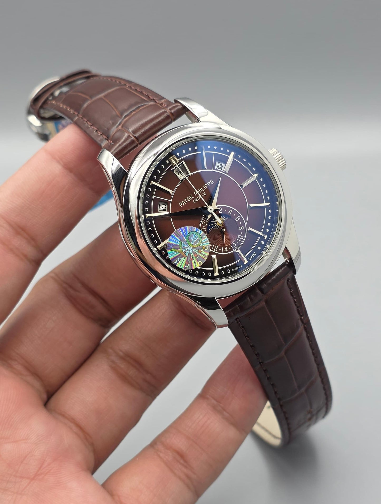Luxury Multi-Function Automatic Watch – Brown Dial Edition
