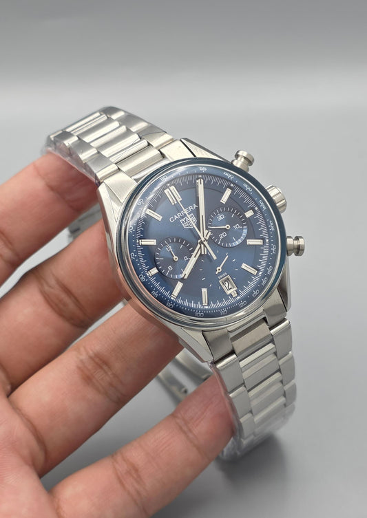 Blue Dial Chronograph Stainless Steel Watch