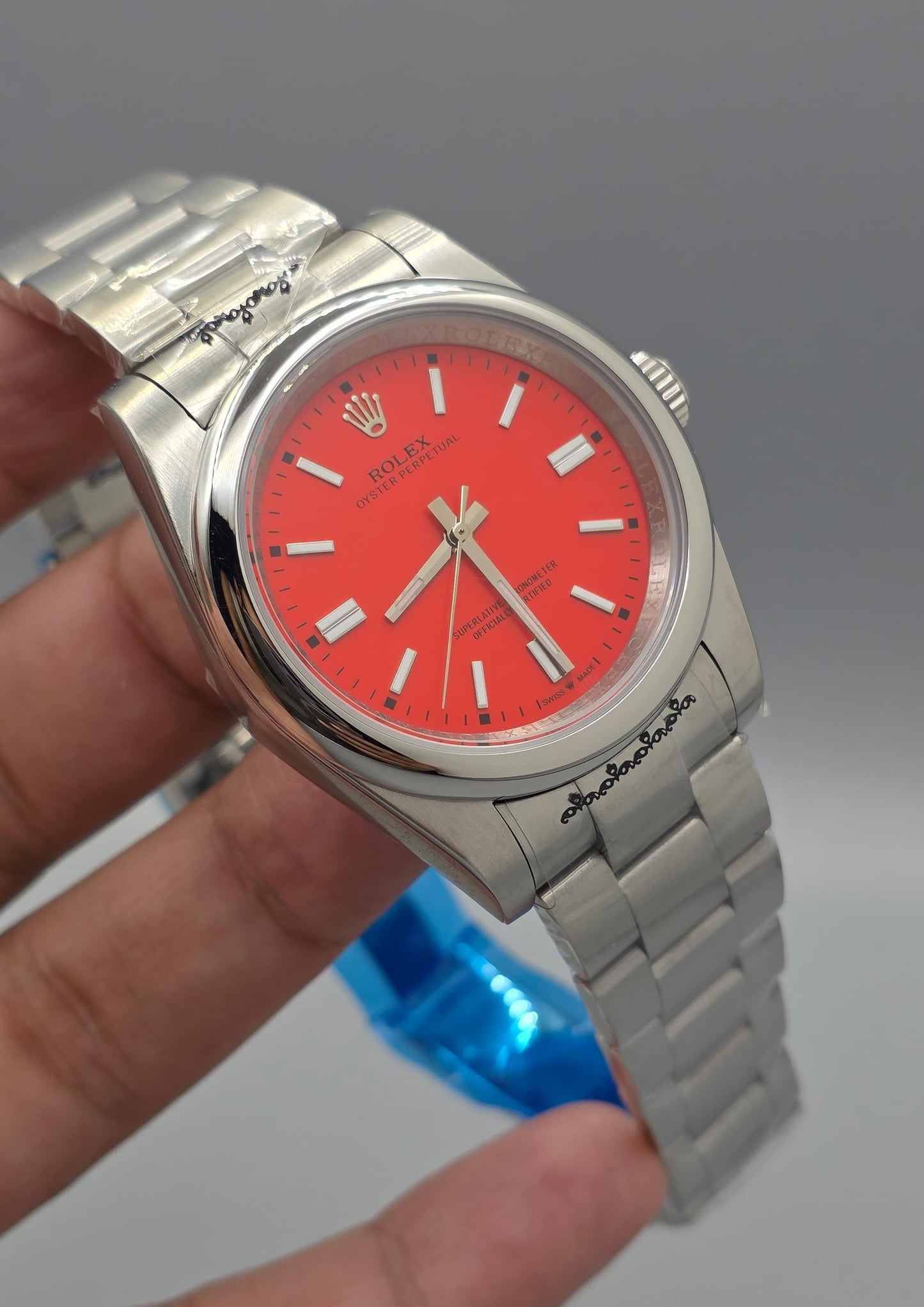 Luxury Orange Dial Watch – Stainless Steel