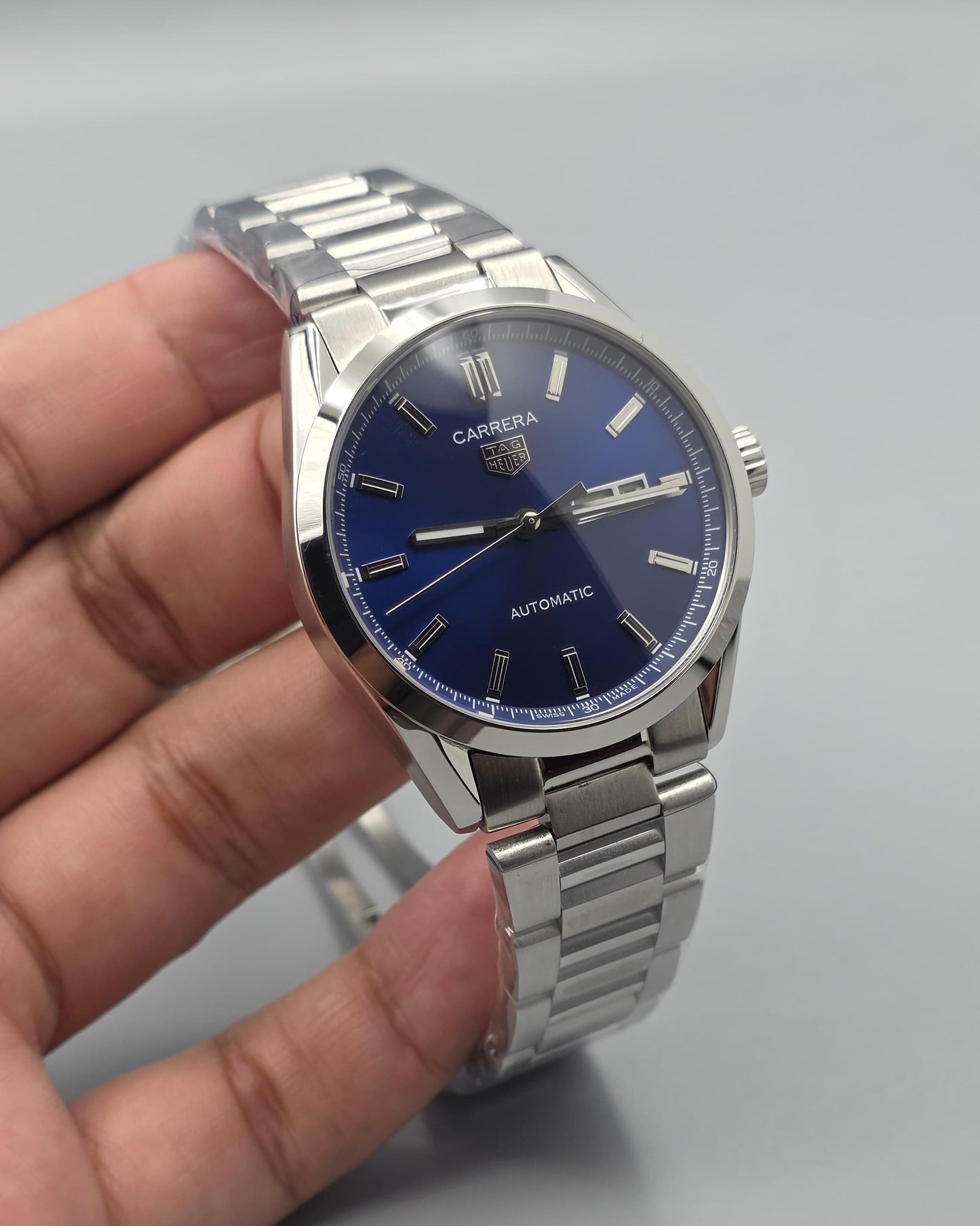 Blue Dial Automatic Stainless Steel Watch