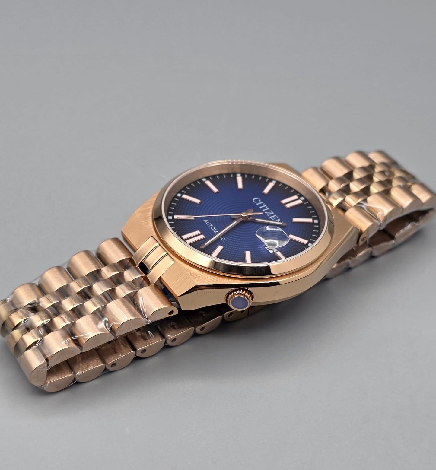 Luxury Smoky Blue Automatic – Full Rose Gold Edition