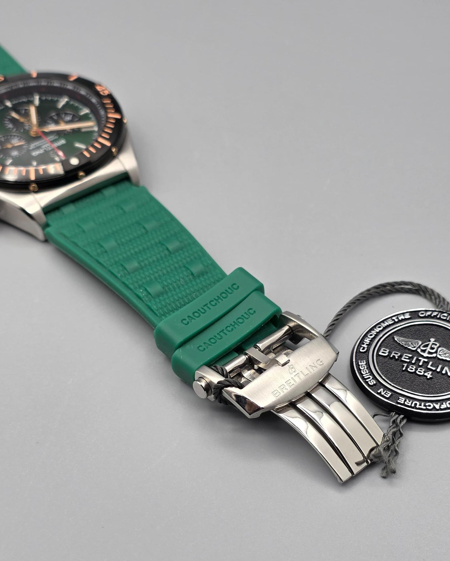Green Chronograph Rubber Strap Watch