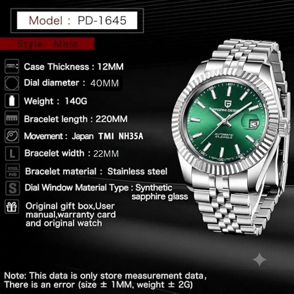 Pagani Design PD-1645 Green Dial
