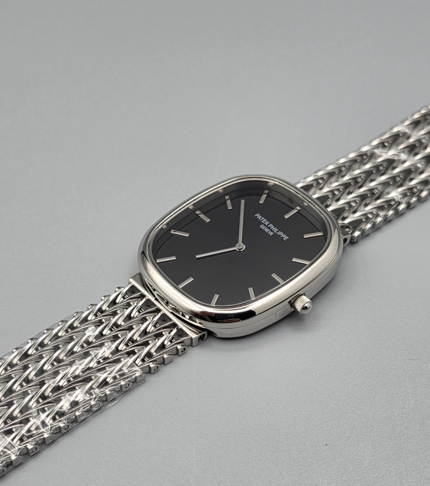 Luxury Dress Watch – Golden Ellipse Silver Black Dial Edition