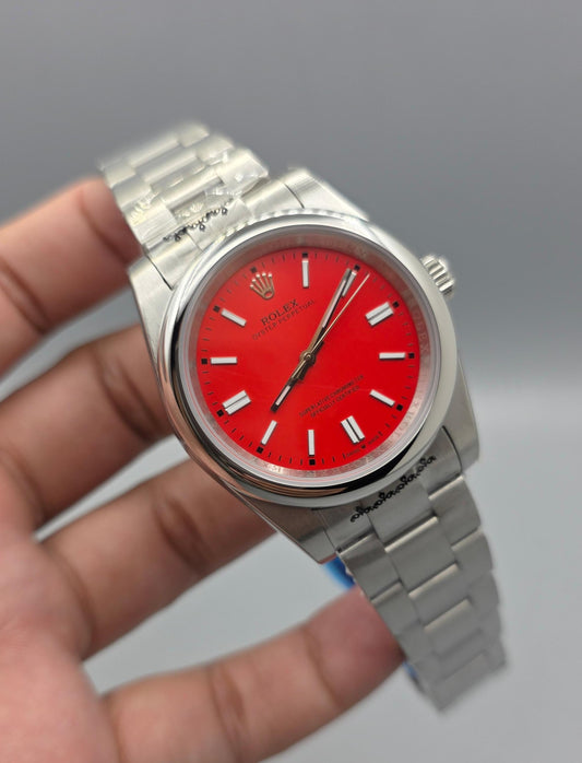 Luxury Orange Dial Watch – Stainless Steel