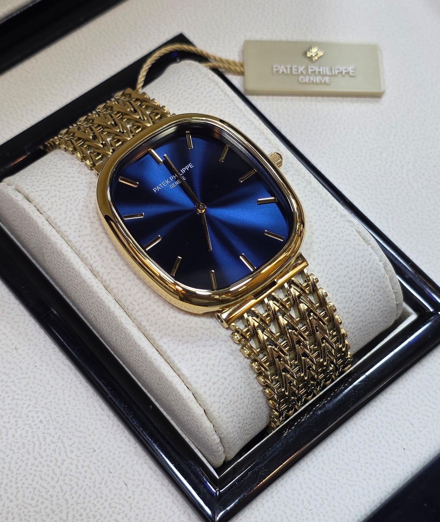Luxury Dress Watch – Golden Ellipse Gold Blue Dial Edition