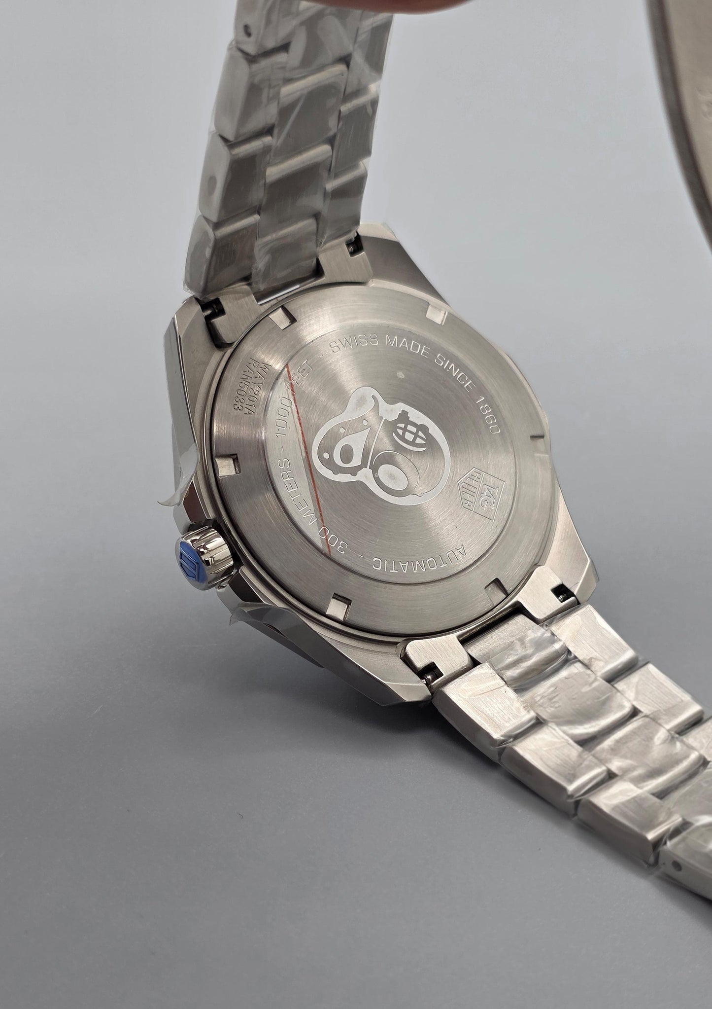 Black & Blue Diver-Style Automatic Stainless Steel Watch
