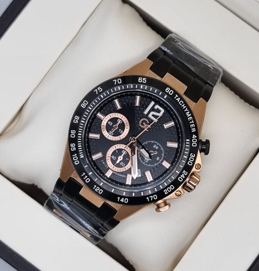 High Quality Luxury Branded Watch - Black & Rose