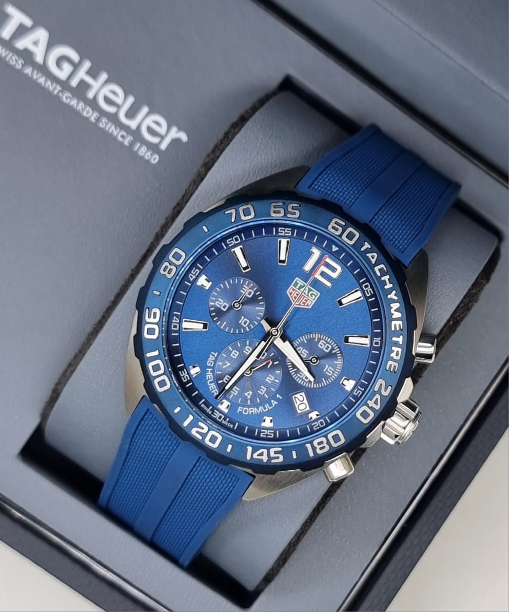 High Quality Luxury Branded Watch - Silver & Blue