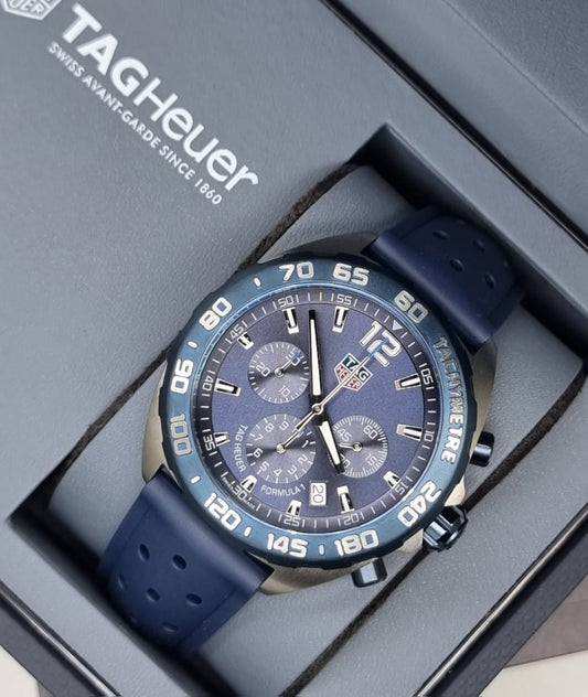 High Quality Luxury Branded Watch - Silver & Blue
