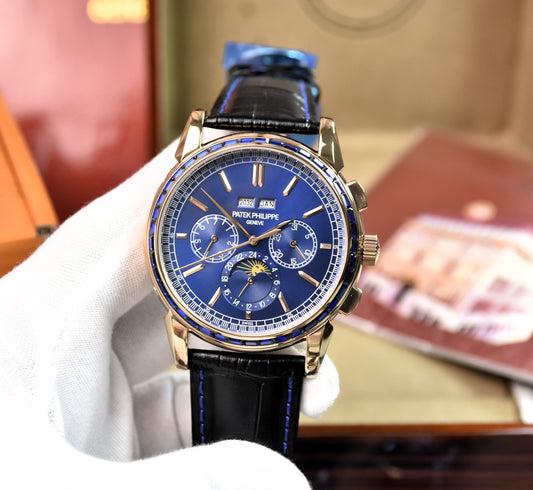 High Quality Luxury Branded Watch - Color Stone Bezel (Blue)