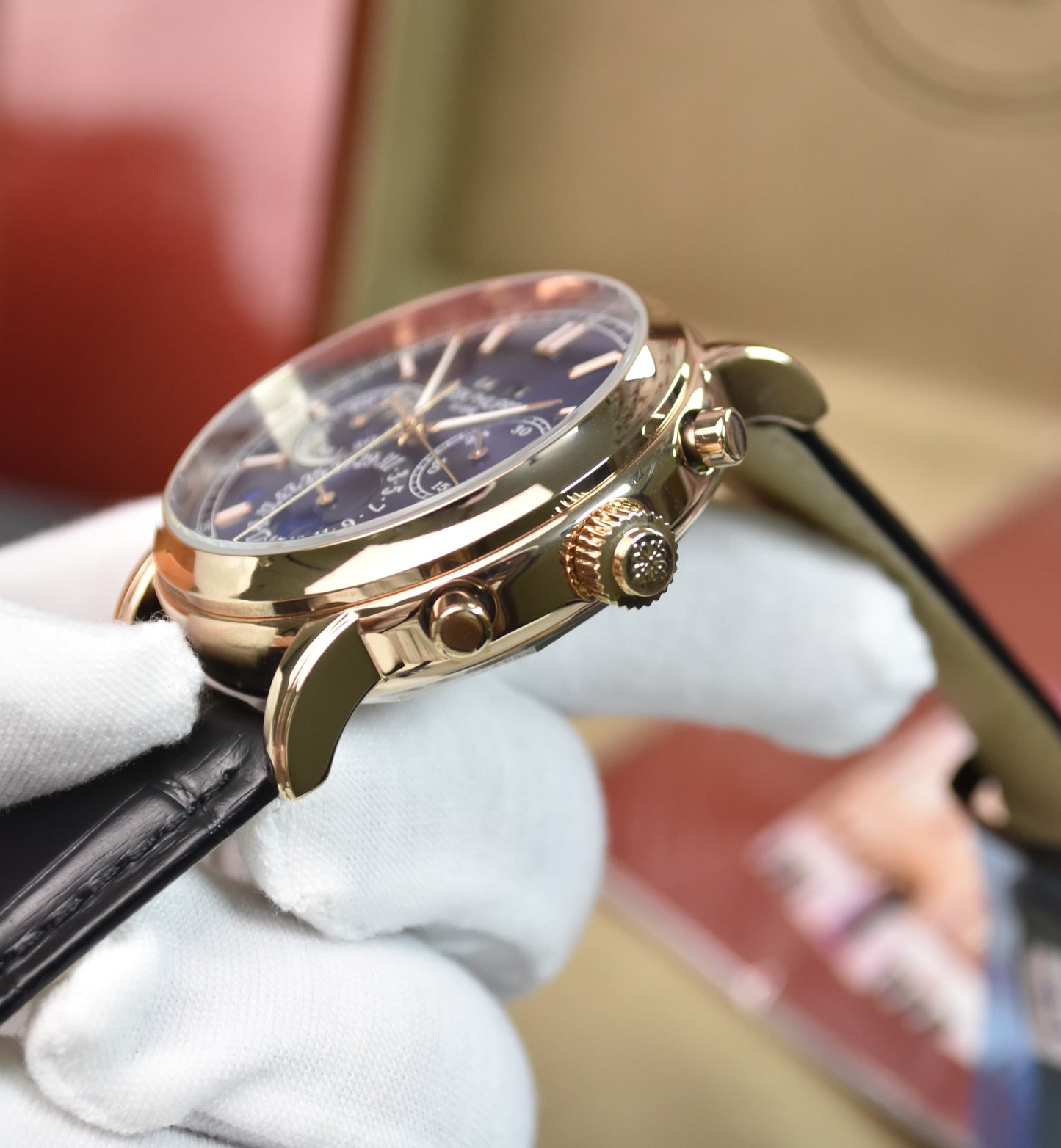 High Quality Luxury Branded Watch - Blue (Rose Gold)