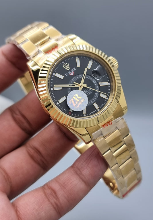 High Quality Luxury Branded Watch - Black Dail