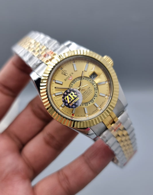 High Quality Luxury Branded Watch - Gold Dail
