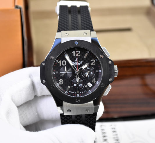 High Quality Luxury Branded Watch - Silver Black