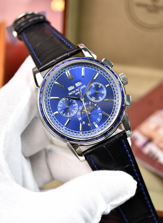 High Quality Luxury Branded Watch - Stone Bazel (Blue)