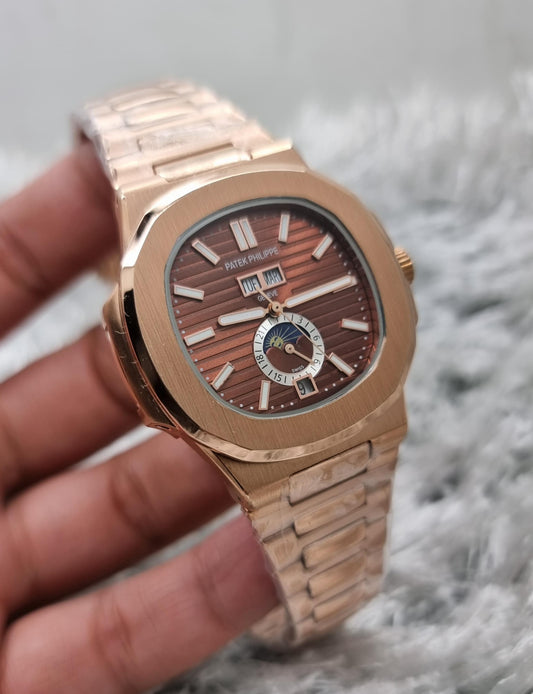 High Quality Luxury Branded Watch - Rose Gold